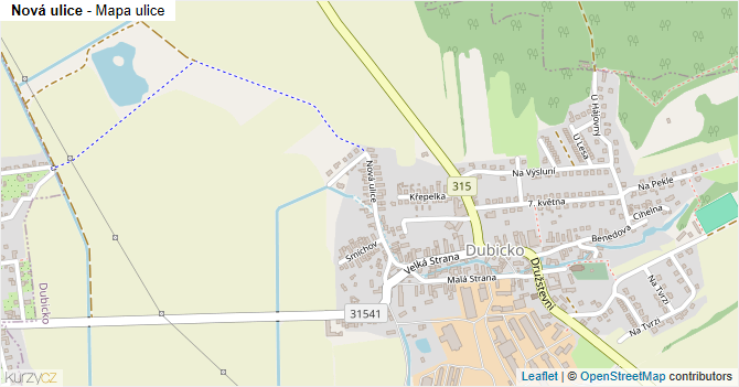 Nová ulice - mapa ulice