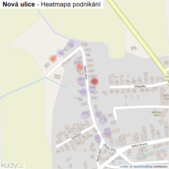 Mapa Nová ulice - Firmy v ulici.