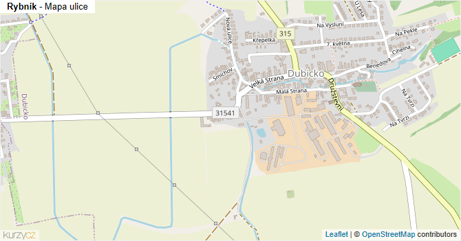 Rybník - mapa ulice
