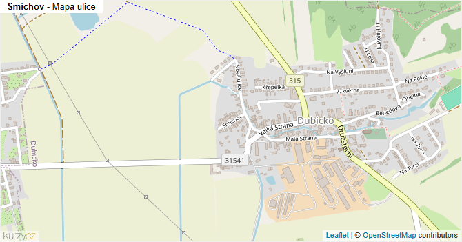 Smíchov - mapa ulice