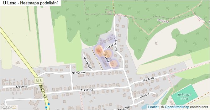 U Lesa - mapa podnikání