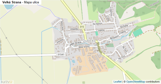 Velká Strana - mapa ulice