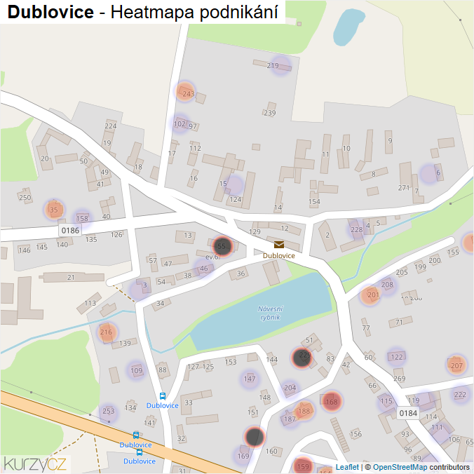 Mapa Dublovice - Firmy v části obce.