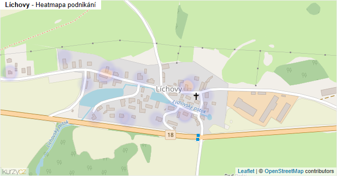 Líchovy - mapa podnikání