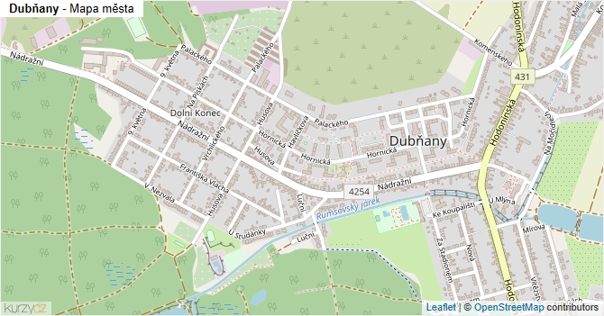 Dubňany - mapa města
