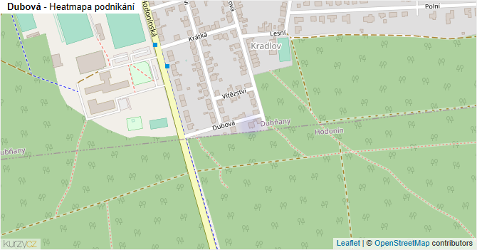 Dubová - mapa podnikání