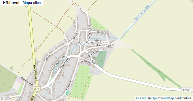 Hřbitovní - mapa ulice