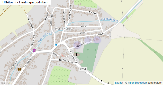 Hřbitovní - mapa podnikání