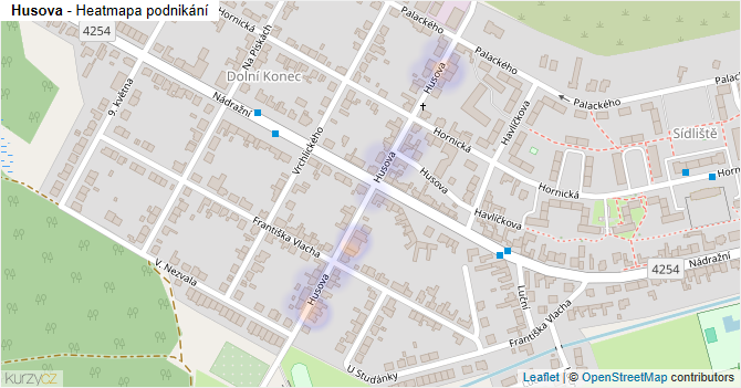 Husova - mapa podnikání