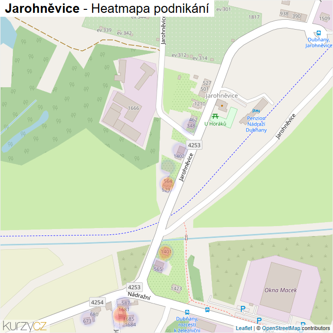 Mapa Jarohněvice - Firmy v ulici.
