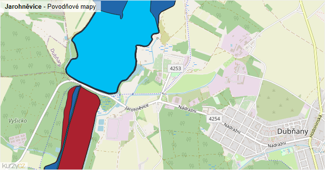 Jarohněvice - záplavové mapy stoleté vody