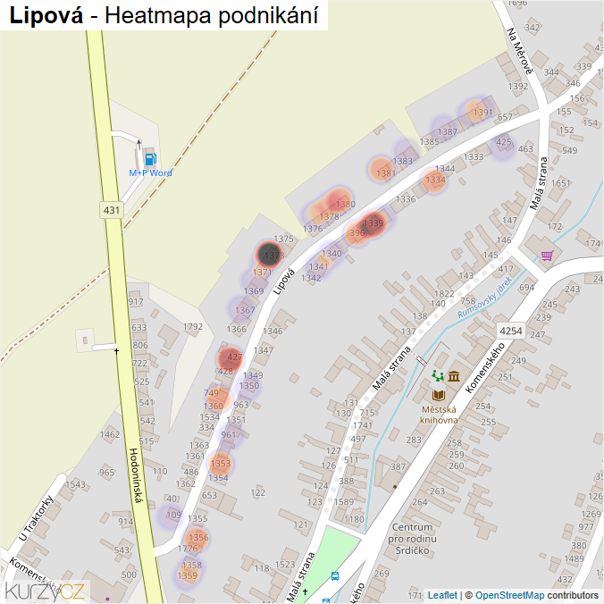 Mapa Lipová - Firmy v ulici.