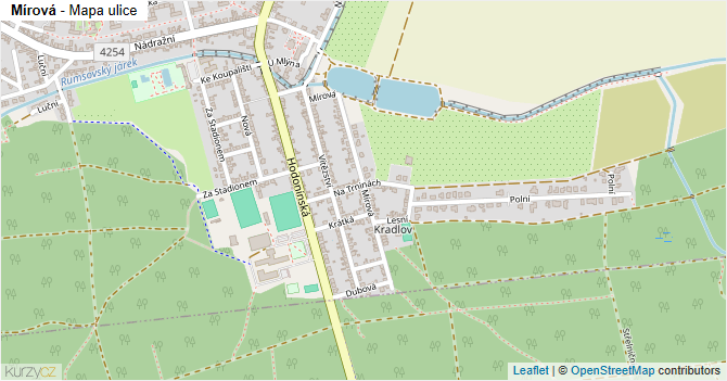 Mírová - mapa ulice