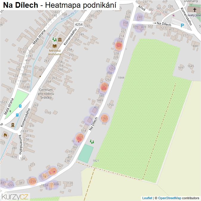 Mapa Na Dílech - Firmy v ulici.