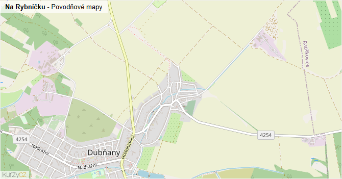 Na Rybníčku - záplavové mapy stoleté vody