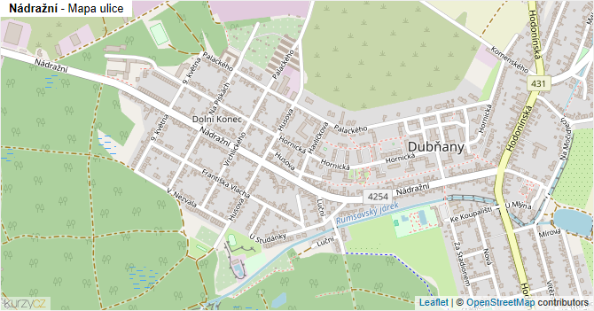 Nádražní - mapa ulice