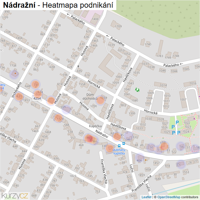 Mapa Nádražní - Firmy v ulici.