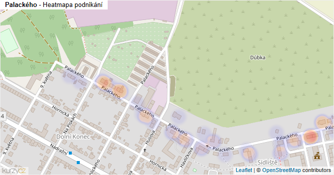 Palackého - mapa podnikání