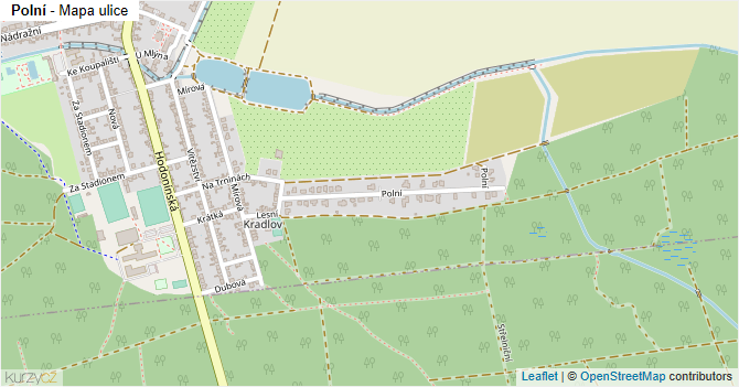 Polní - mapa ulice