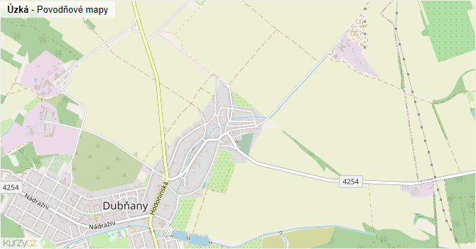 Úzká - záplavové mapy stoleté vody