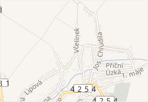 Včelínek v obci Dubňany - mapa ulice
