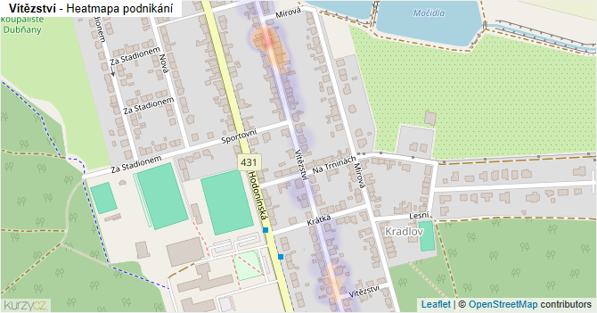Vítězství - mapa podnikání