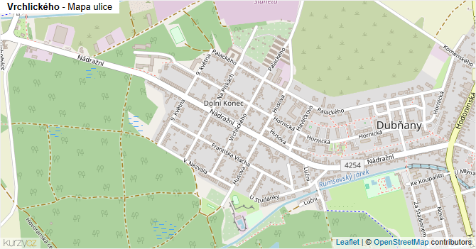 Vrchlického - mapa ulice