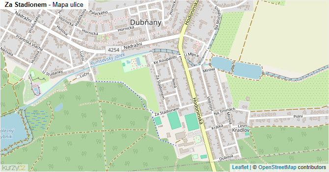 Za Stadionem - mapa ulice