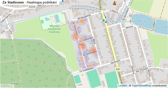 Za Stadionem - mapa podnikání