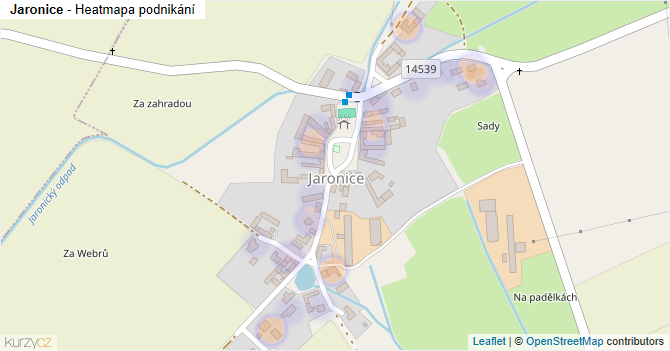 Jaronice - mapa podnikání