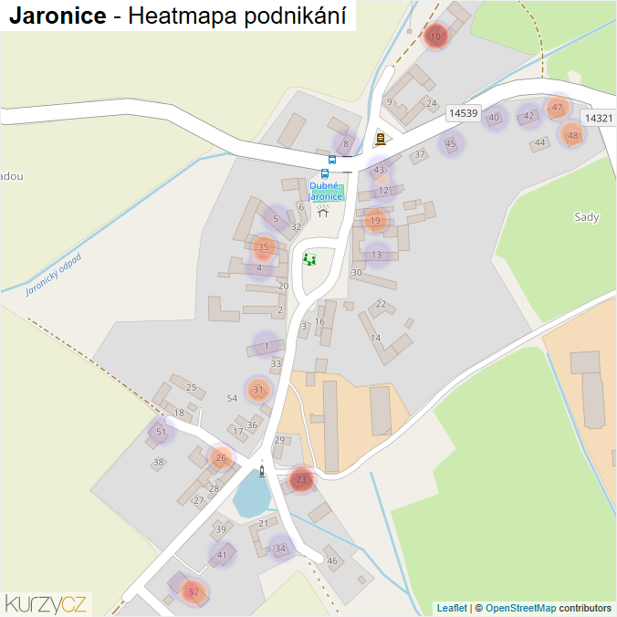 Mapa Jaronice - Firmy v části obce.