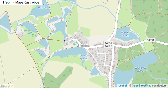 Třebín - mapa části obce