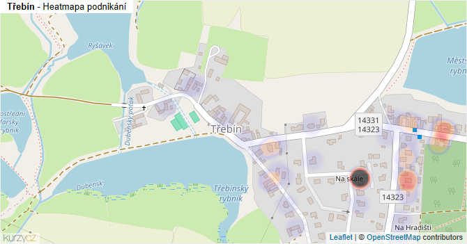 Třebín - mapa podnikání