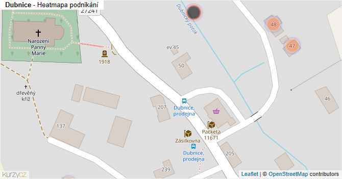 Dubnice - mapa podnikání