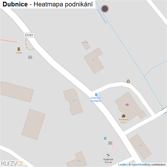 Mapa Dubnice - Firmy v obci.