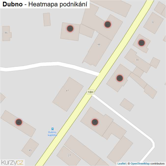 Mapa Dubno - Firmy v obci.