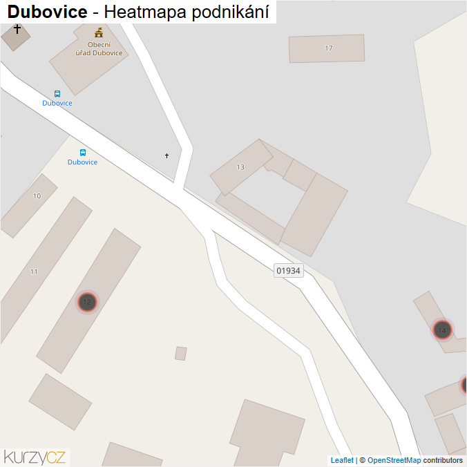 Mapa Dubovice - Firmy v obci.