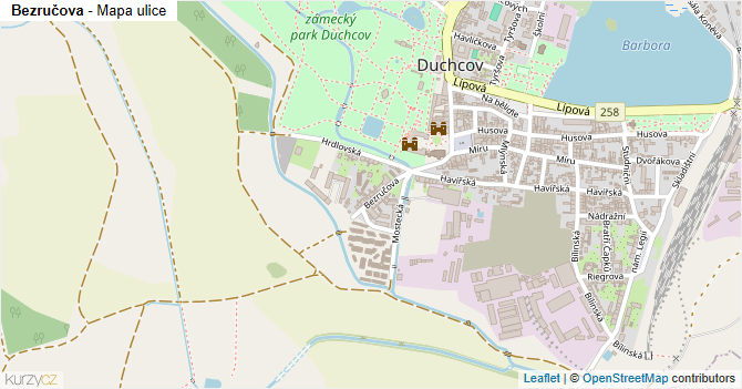 Bezručova - mapa ulice