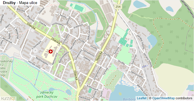 Družby - mapa ulice