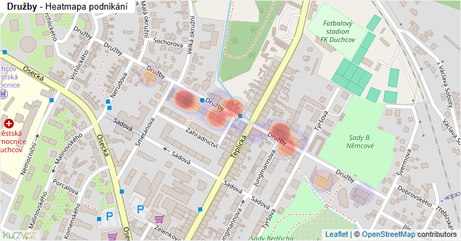 Družby - mapa podnikání