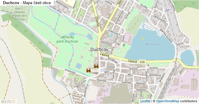 Duchcov - mapa části obce