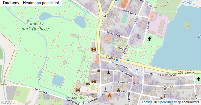 Duchcov - mapa podnikání