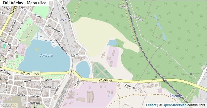 Důl Václav - mapa ulice