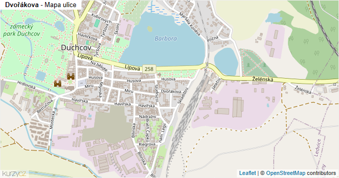 Dvořákova - mapa ulice