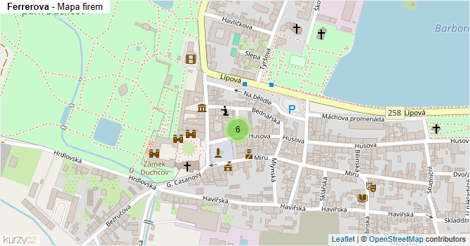 Ferrerova - mapa firem