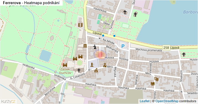 Ferrerova - mapa podnikání