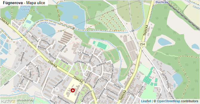 Fügnerova - mapa ulice