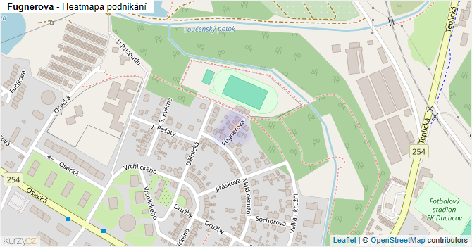 Fügnerova - mapa podnikání