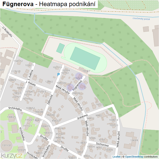 Mapa Fügnerova - Firmy v ulici.