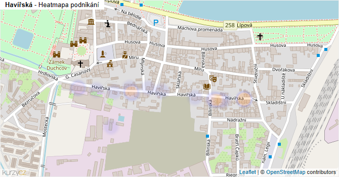 Havířská - mapa podnikání